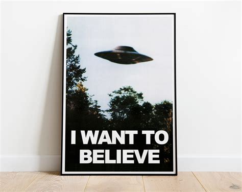 X Files Poster X Files I Want To Believe Ufo Print X Files Etsy Canada