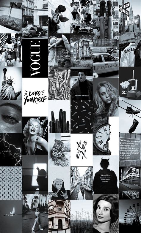 Soft Black And White Wall Collage Kit Vintage Black Photo Wall Collage