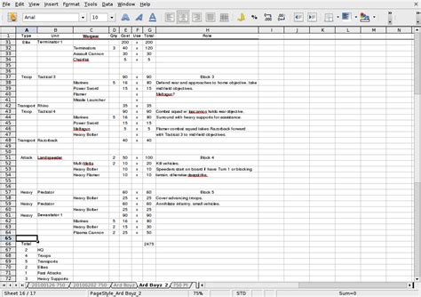 Army Building Via Spreadsheets Tips Tjkopena Games And Stuff