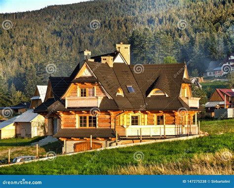 Traditional Wooden House In Zakopane In Poland Stock Photo Image Of