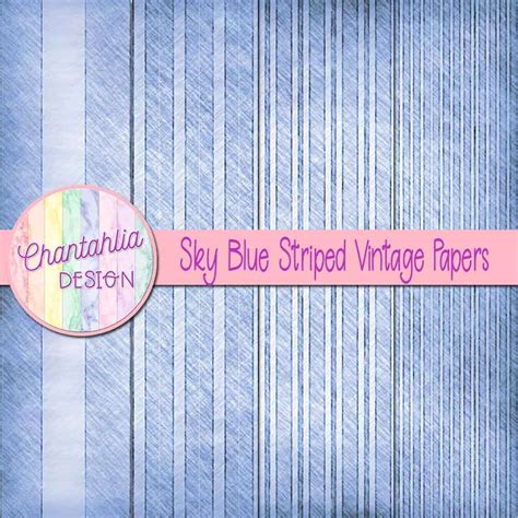 Free Digital Papers Featuring Sky Blue Striped Vintage Designs