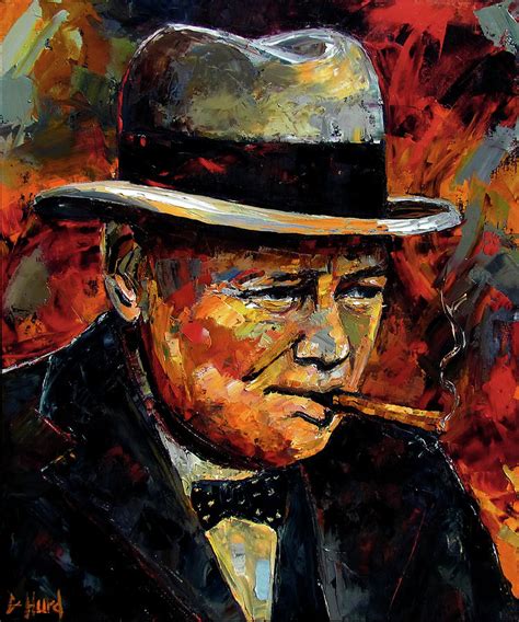 Winston Churchill Portrait Painting By Debra Hurd