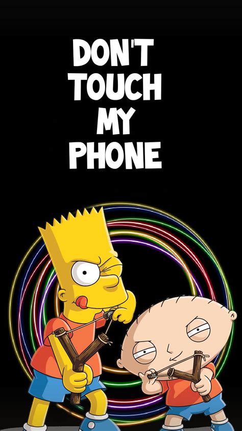 Download Bart Stewie Funny Get Off My Phone Wallpaper