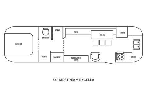 This construction keeps the trailer light weight. Love this layout. Add trundle bed? | Airstream, Floor ...