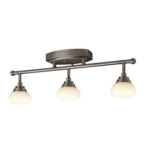 Allen Roth 3 Light 24 In Antique Pewter Led Track Bar Fixed Track
