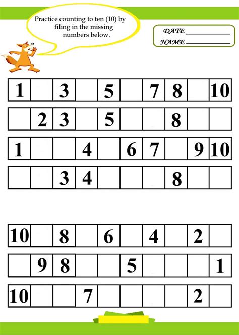Worksheet About Numbers 1-10