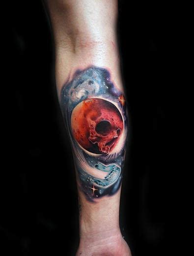 I love the crescent moon by it self. Skull Moon Comet Jaw tattoo by Andres Acosta | Best Tattoo Ideas Gallery