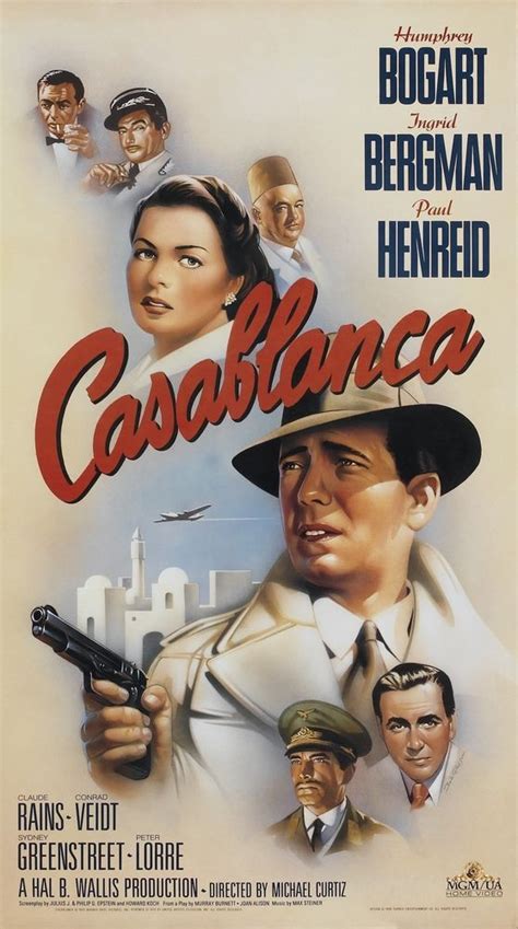 Casablanca Movie Poster Humphrey Bogart 1942 Classic Hollywood