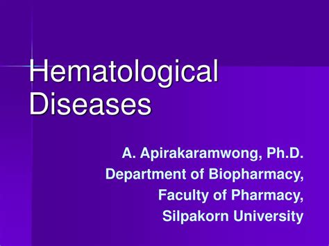 Ppt Hematological Diseases Powerpoint Presentation Free Download