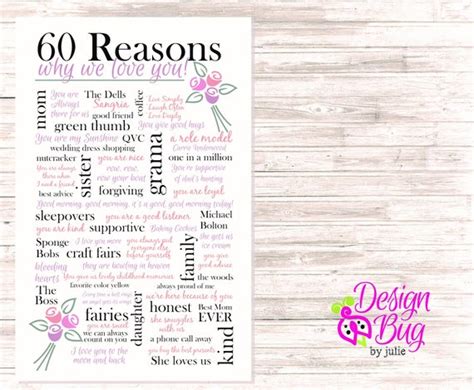 60 Reasons Why We Love You Poster