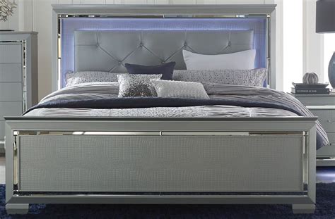 Allura Silver King Panel Bed From Homelegance Coleman Furniture