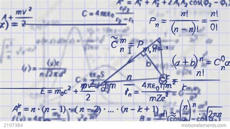 Math Physics Formulas On Squared Paper Loop Stock Animation 2197384