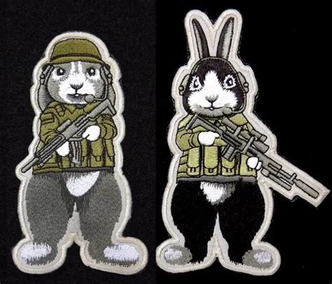 Embroidered Anime Morale Patches Bunny Tactical Military Patch Funny