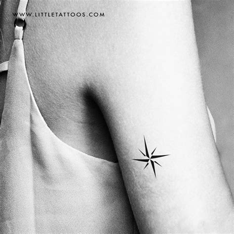 Minimalist Compass Rose Temporary Tattoo Get It Here