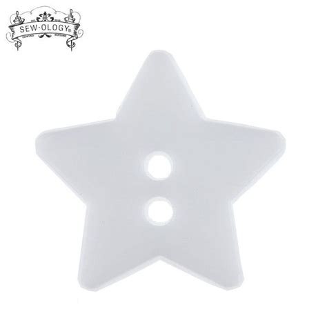 White Star 2 Hole Buttons 16mm Star Buttons Quilting Notions Buttons