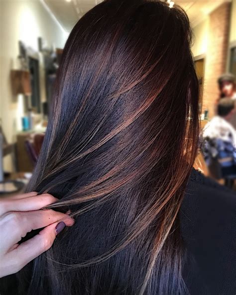 Dark Brown Balayage Brunette Hair Color With Highlights Brown Hair