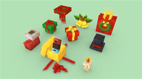 Minecraft Christmas Props Download Free 3d Model By Sedona1029