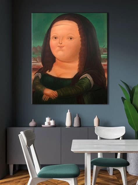 Mona Lisa By Fernando Botero Canvas Print Painting Mid Century Etsy