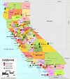 Vector Map Of California Political | One Stop Map - Picture Of ...