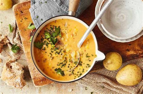 This sweet potato soup recipe is a rich blend of creamy sweet potatoes, carrots, fresh ginger, and a the best sweet potato soup recipe. Healthy Soup Recipes | Easy Soup Recipes | Tesco Real Food