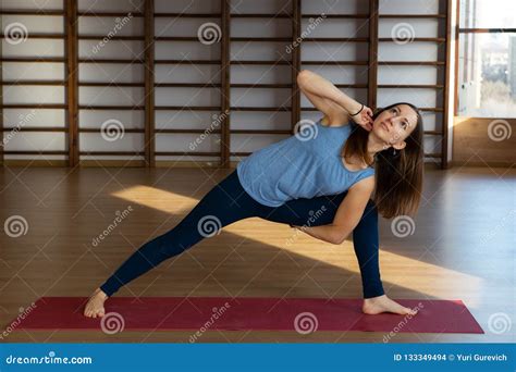 Beautiful Woman Practicing Yoga Indoors Stock Photo Image Of Health