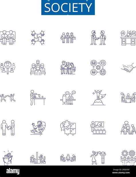 Society Line Icons Signs Set Design Collection Of Society Community