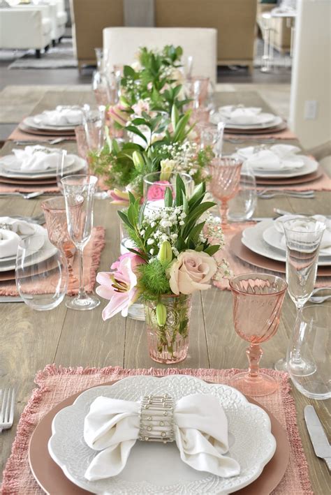 Blush Pink And White Valentines Day Tablescape Home With Holliday