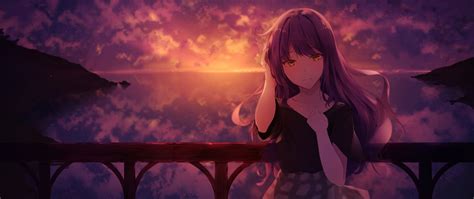 2560x1080 Mocca Sunset Anime Girl 4k Wallpaper2560x1080 Resolution Hd