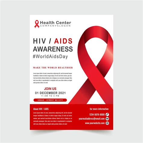 Hiv Aids Awareness Poster Template Design 4649663 Vector Art At Vecteezy