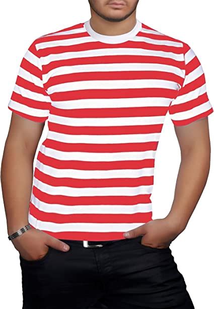 Perfect Patch Camiseta Para Hombre Diseño De Rayas Rojas Y Blancas