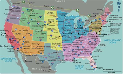 Carte états Unis ≡ Voyage Carte Plan
