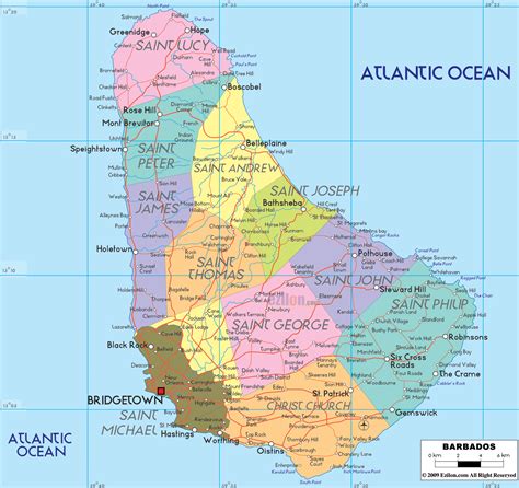 Detailed Political Map Of Barbados Ezilon Maps