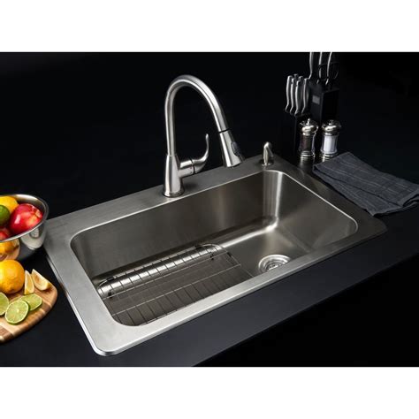 Glacier Bay All In One Dual Mount Stainless Steel 33 In 2 Hole Single