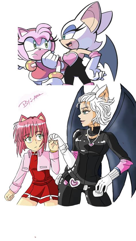 Amy Rose And Rouge The Bat In Sonic In 2020 Rouge The Bat Sonic