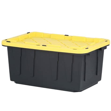 Reviews For Hdx 17 Gal Tough Storage Tote In Black With Yellow Lid