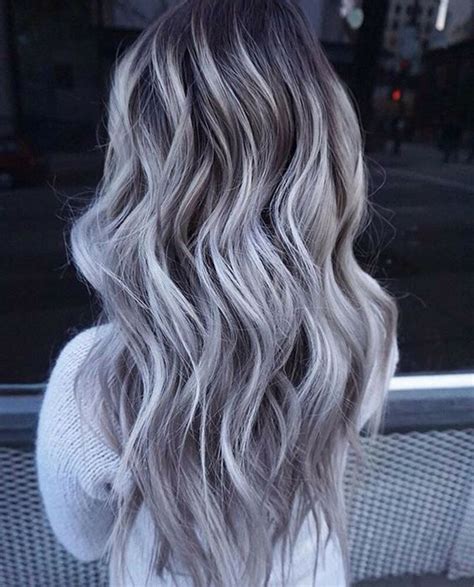 100 European Real Human Hair Wigs Long Ombre Grey Lace