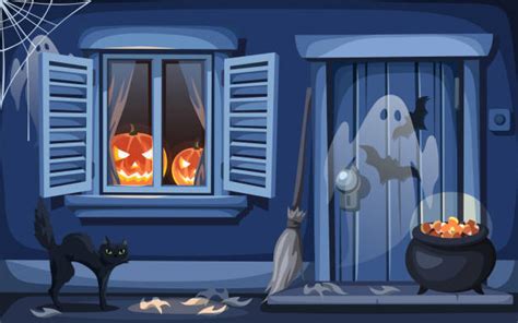 Trick Or Treaters Door Illustrations Royalty Free Vector Graphics