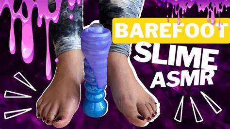 Squishing Slime With My Feet Barefoot Asmr Squelch Sounds Youtube