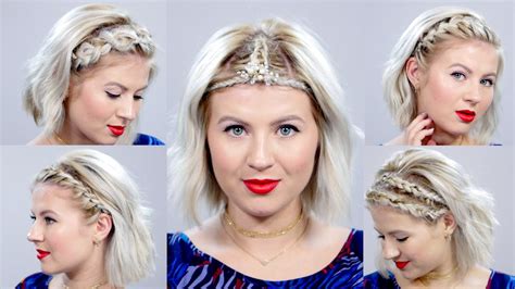 5 Braided Headbands For Short Hair Tutorial Milabu Youtube