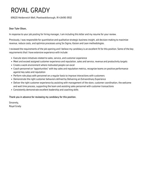Hiring Manager Cover Letter Velvet Jobs