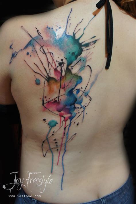 Abstract Watercolor Splash Tattoo Viraltattoo