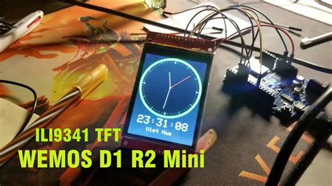 Internet Clock Wemos D1 R2 Miniesp8266 With Ili9341 Tft Display Youtube