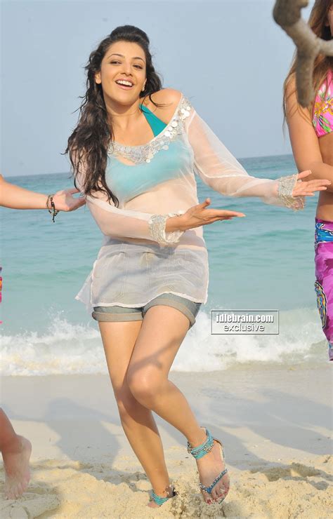 Kajal Agarwal Hot Swimsuit Photo Shoot In Beautiful Top And Shorts