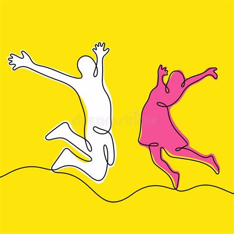 Cheerful Couple Jumping Vector Illustration 向量例证 插画 包括有 人们 分级显示 298399240