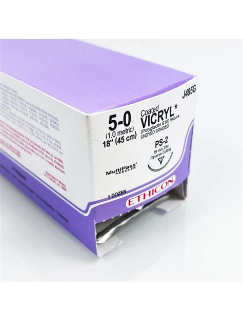 Ethicon Vicryl Undyed Braided 5 0 1845cm Suture J495g Reverse Cutting