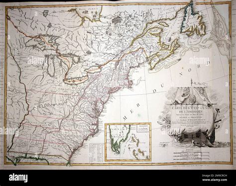 18th Century Map Of East Coast America Stock Photo Alamy