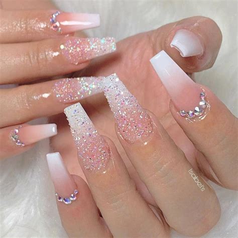 Glitter Nails Glitter Nails In 2020 Ombre Acrylic Nails Coffin Nails