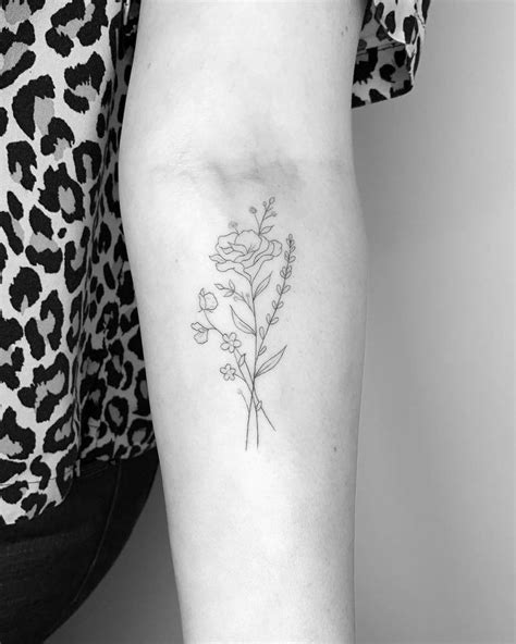 Top 78 Fine Line Flower Bouquet Tattoo Best Incdgdbentre