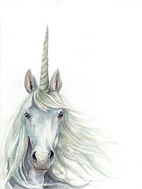 Painting Of A White Unicorn Head How To Draw A Unicorn Easy Watercolor