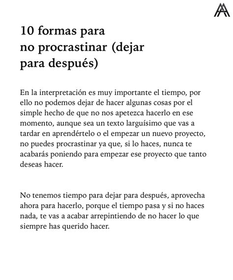 10 Formas Para No Procrastinar Dejar Para Después Alberto Arroyo